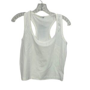 Ediors Ribbed Racerback Tank Top Womens Large White New Summer Casual